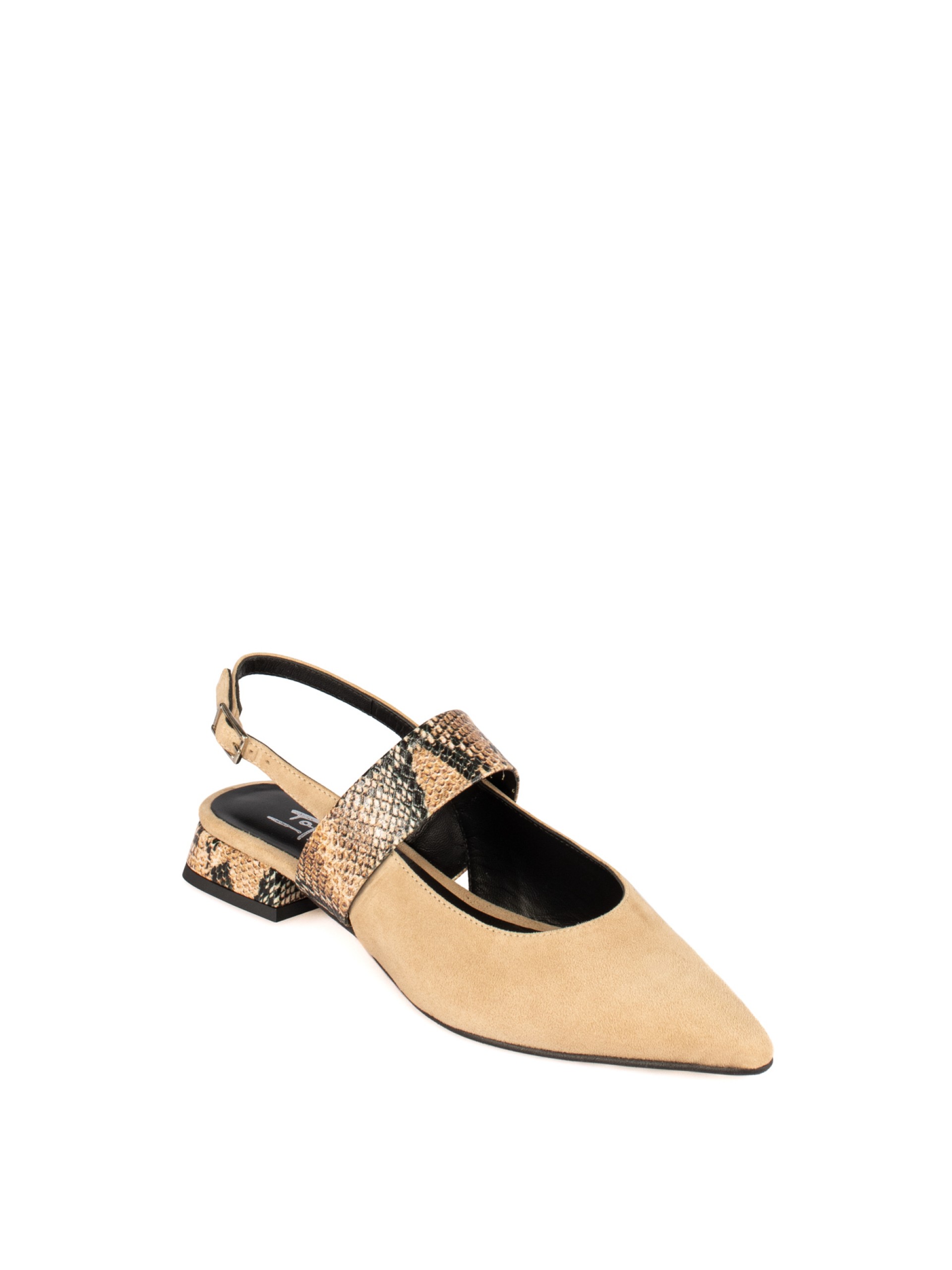 Women’s Suede Shoe with Animal Print Detail