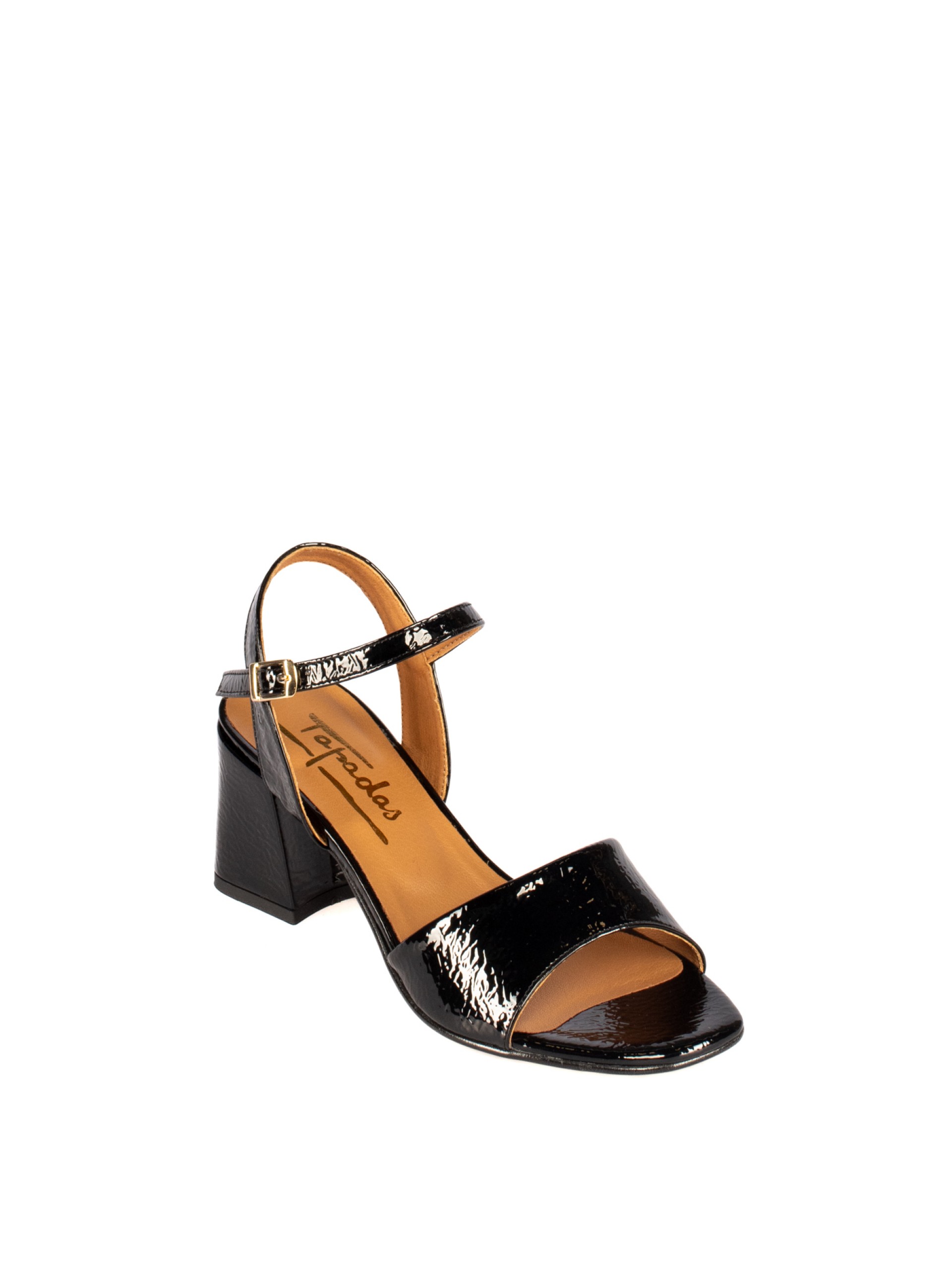 Women’s Patent Leather Mid-Heel Sandal