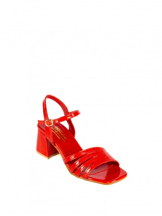 Mid-Heel Patent Leather Sandal Mid-Heel Patent Leather Sandal
