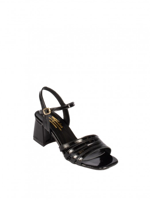 Mid-Heel Patent Leather Sandal Mid-Heel Patent Leather Sandal
