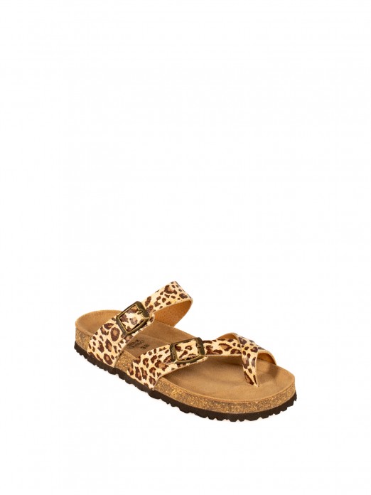 Women’s Bio Animal Print Leather Slide Sandal Women’s Bio Animal Print Leather Slide Sandal