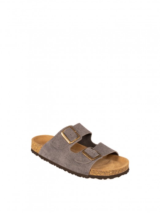 Women�s Bio Suede Jeans Slide Sandal with Buckles