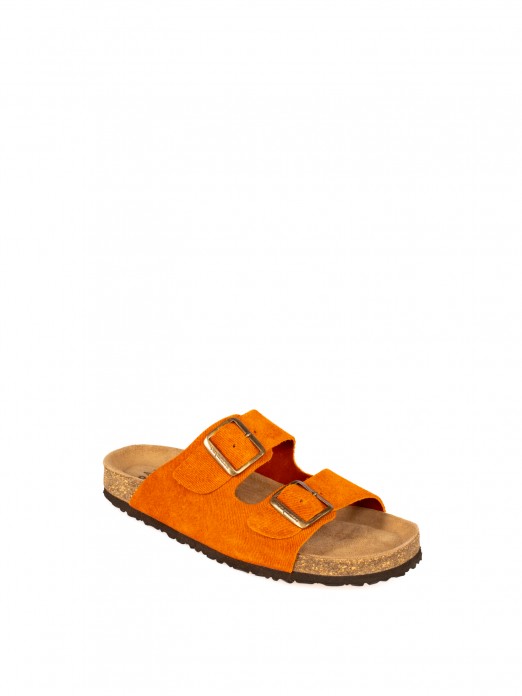 Women�s Bio Suede Jeans Slide Sandal with Buckles