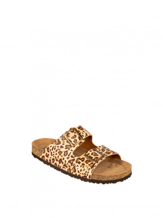 Women’s Bio Animal Print Laminated Leather Slide Women’s Bio Animal Print Laminated Leather Slide