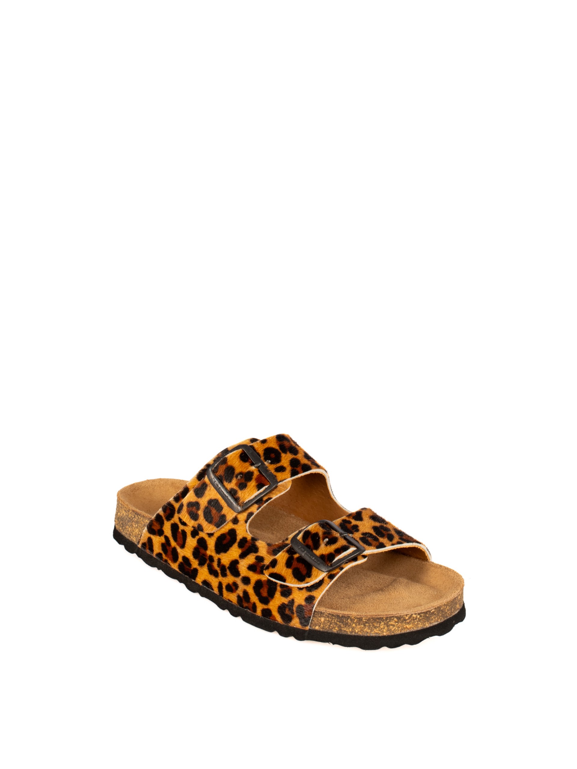 Chinelo Bio com Fivelas em Pêlo Animal Print