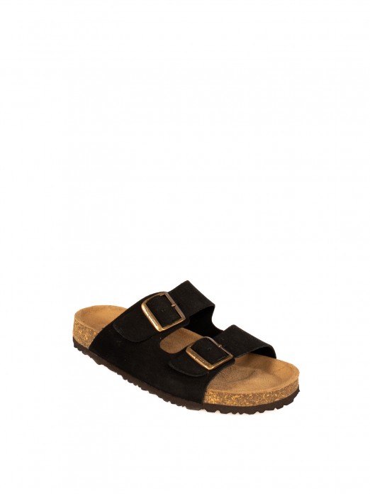 Women’s Bio Suede Slide Sandal with Buckles Women’s Bio Suede Slide Sandal with Buckles