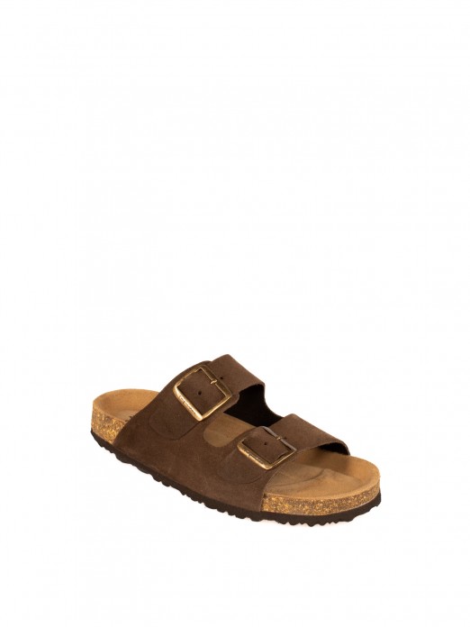 Women�s Bio Suede Slide Sandal with Buckles