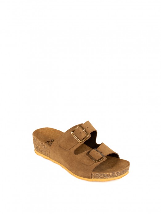Bio Buckle Sandal in Suede with Wedge Bio Buckle Sandal in Suede with Wedge