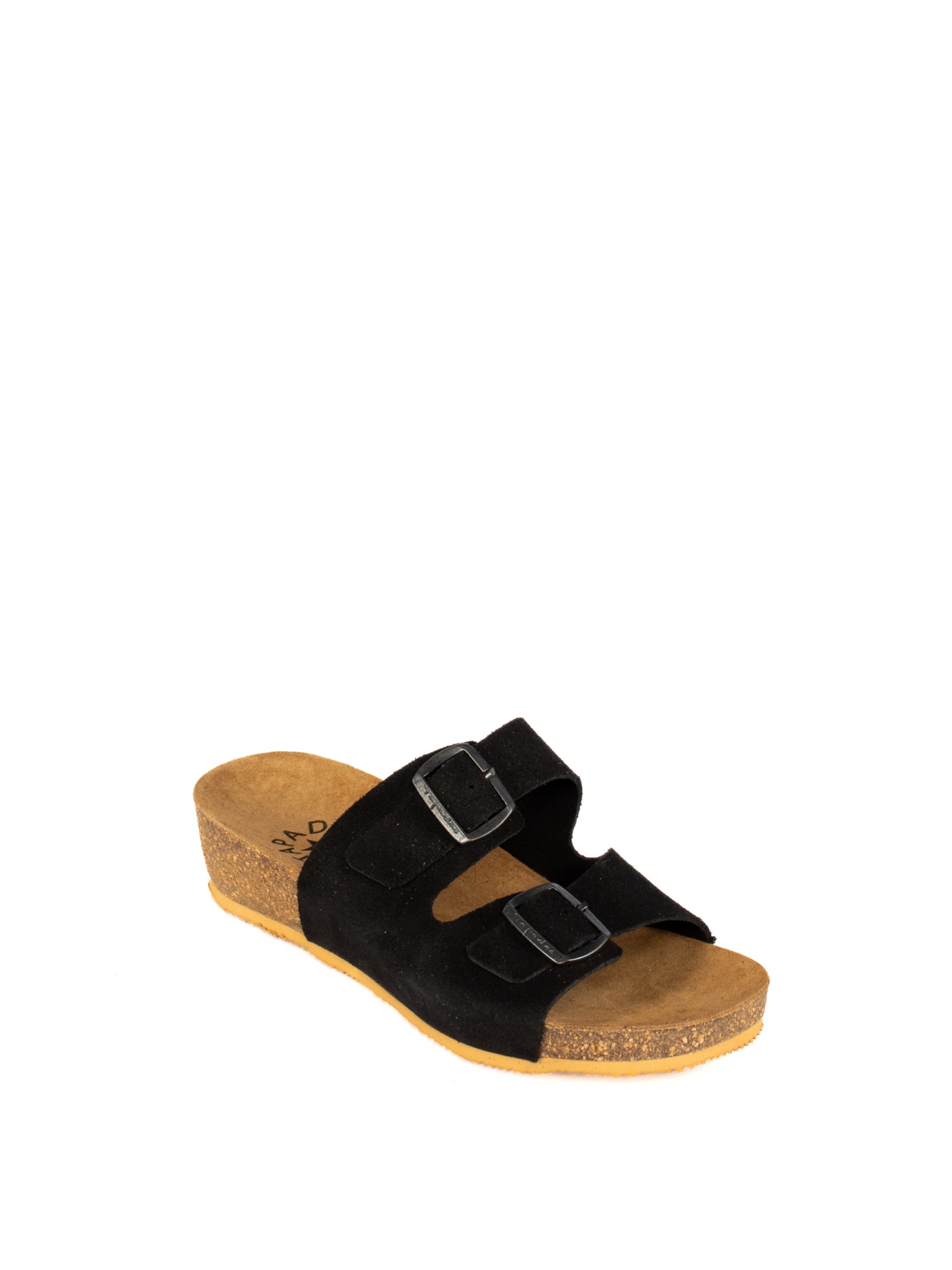 Bio Buckle Sandal in Suede with Wedge