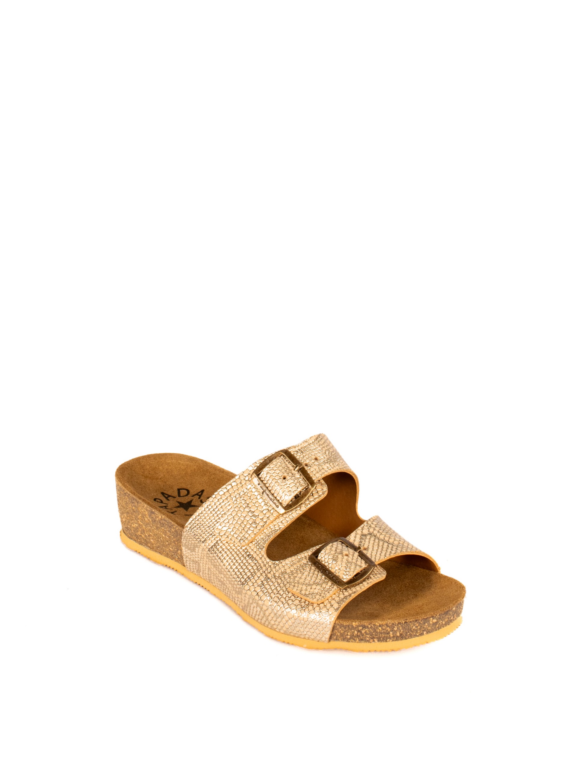 Bio Buckle Sandal in Laminated Animal Print