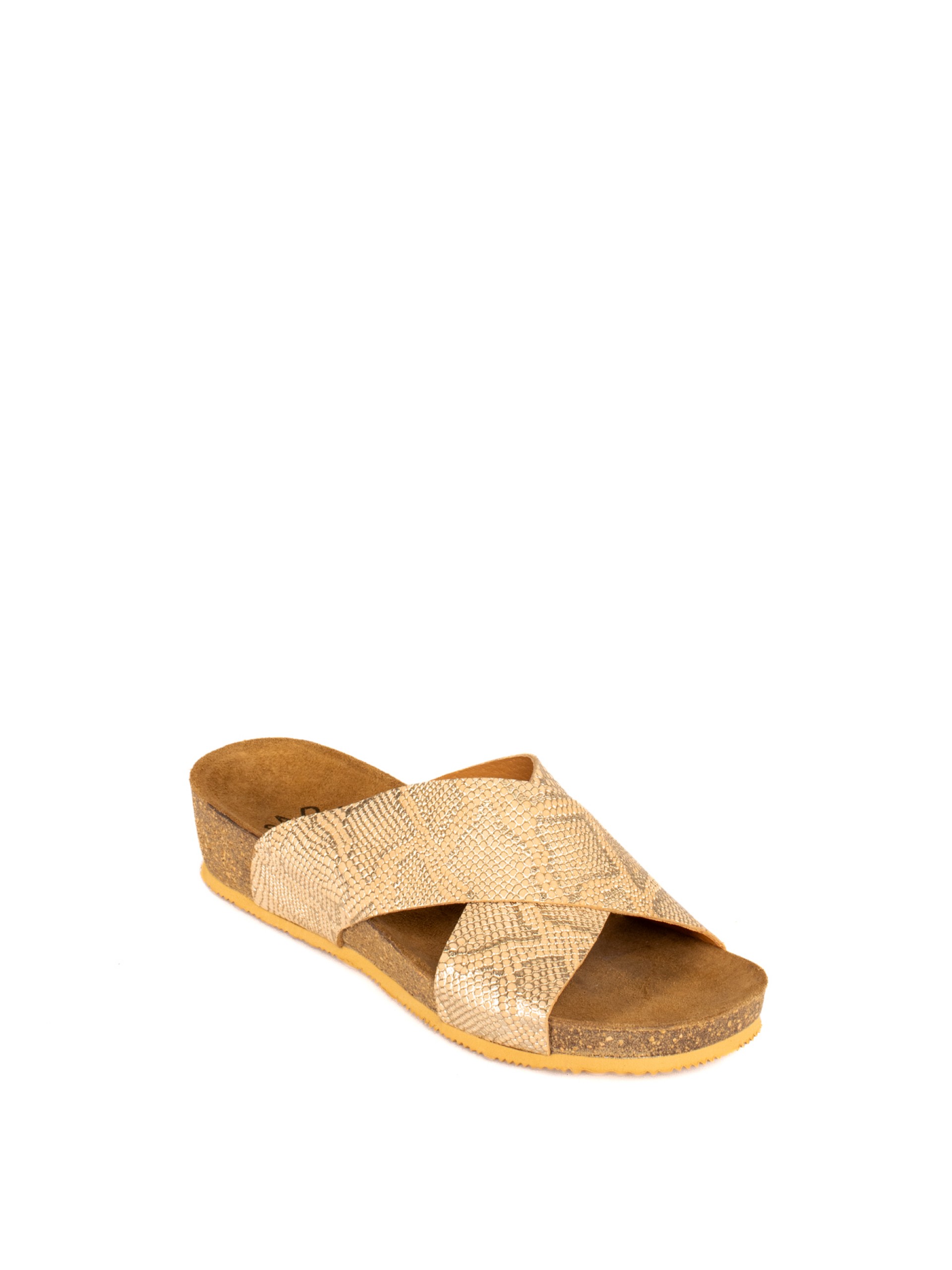 Bio Cross-Strap Slide Sandal in Laminated