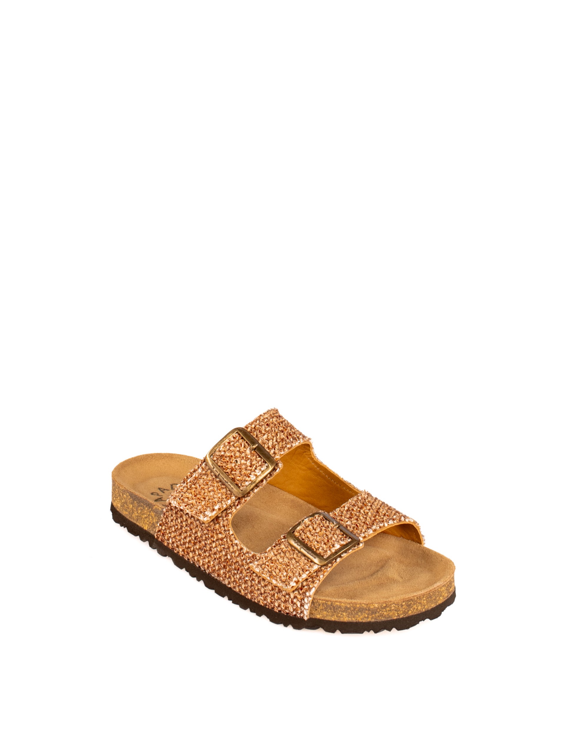 Bio Slide Sandal with Textile Buckles
