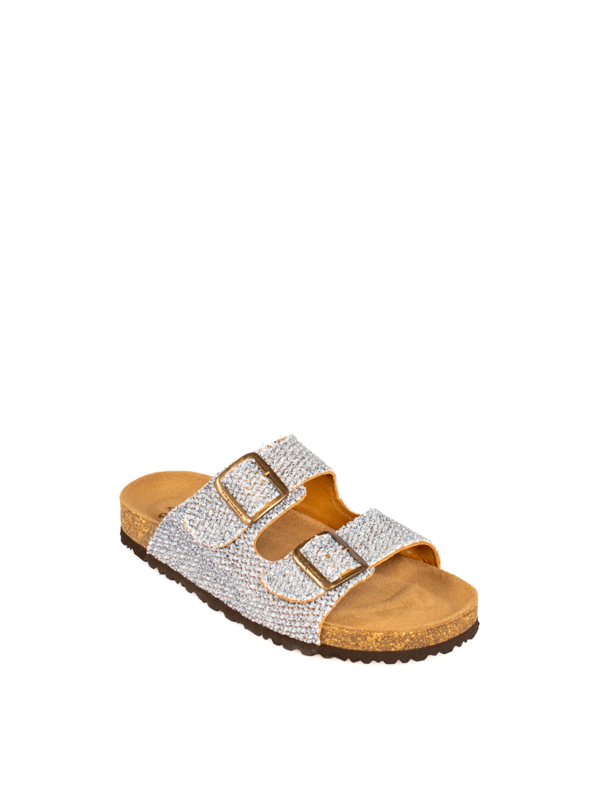 Bio Slide Sandal with Textile Buckles