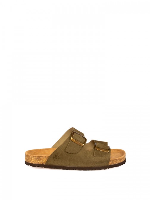 Women’s Bio Suede Slide Sandal with Buckles Women’s Bio Suede Slide Sandal with Buckles