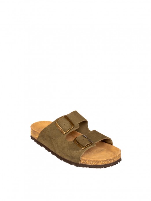 Women’s Bio Suede Slide Sandal with Buckles Women’s Bio Suede Slide Sandal with Buckles