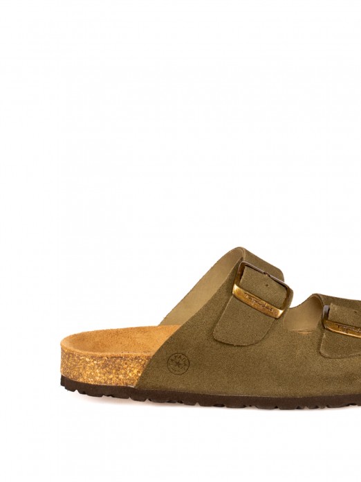 Women’s Bio Suede Slide Sandal with Buckles Women’s Bio Suede Slide Sandal with Buckles