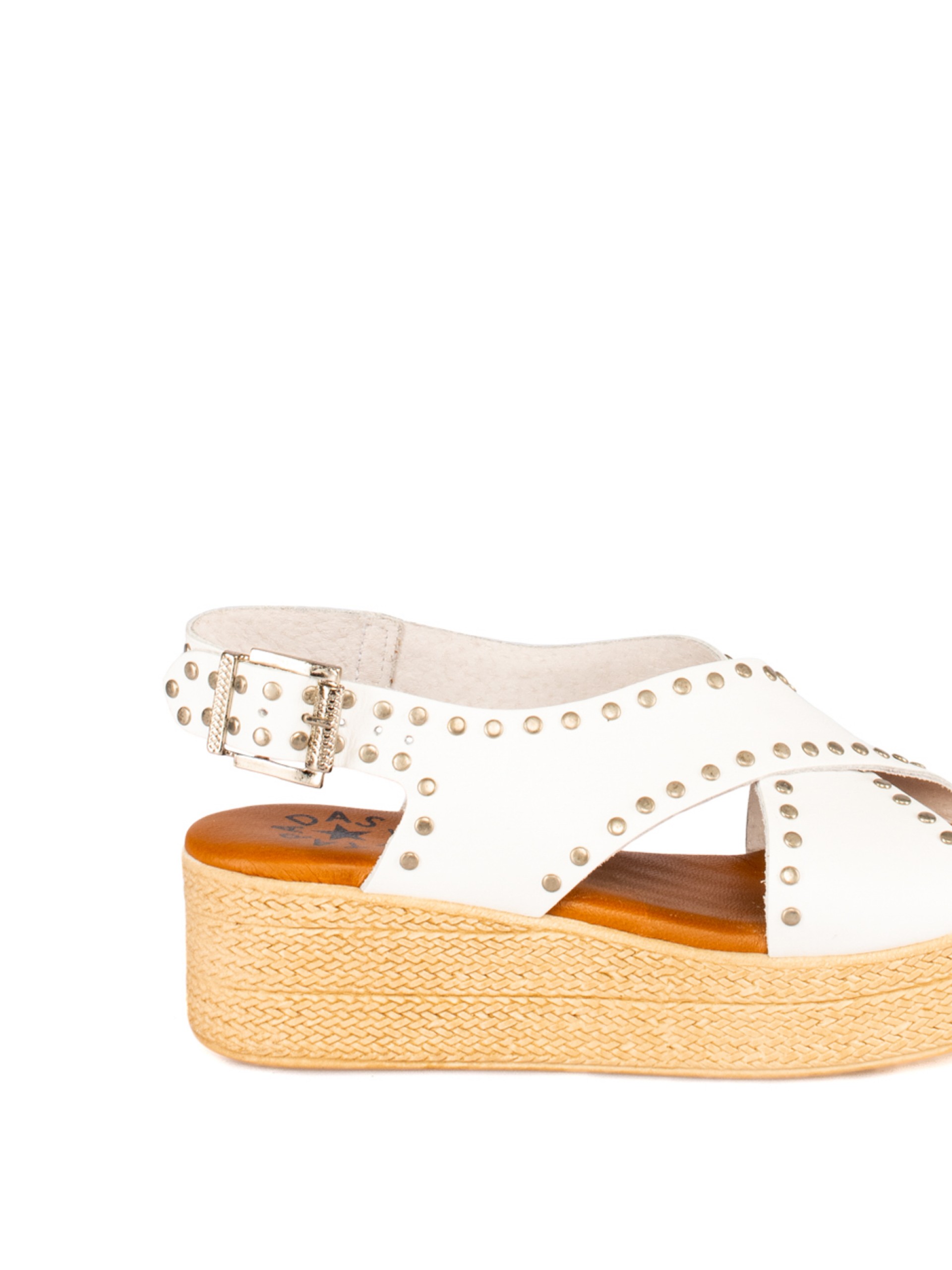 Women’s Leather Wedge Sandal with Studs