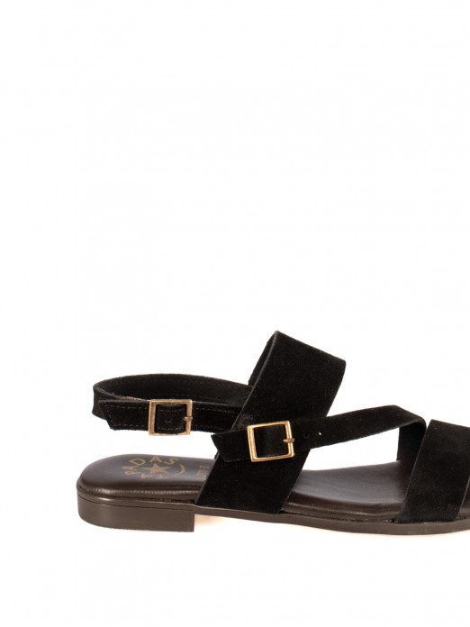 Women’s Flat Suede Sandal
with Straps Women’s Flat Suede Sandal
with Straps