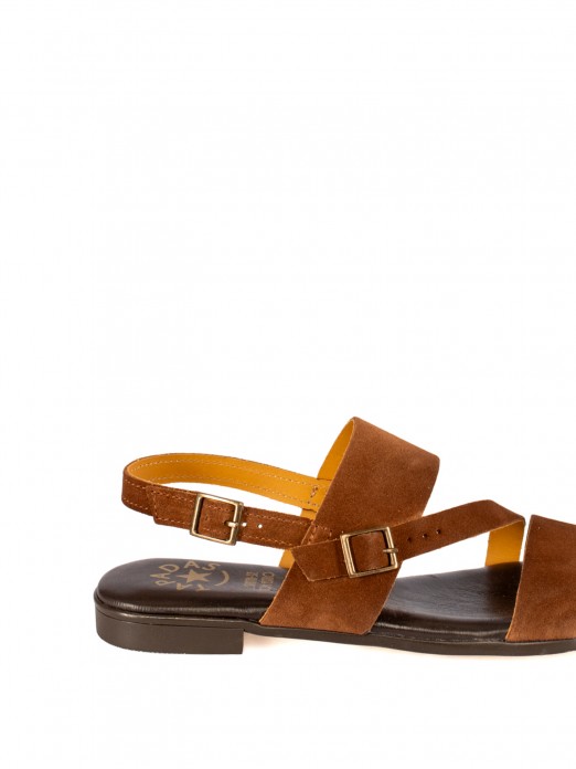 Women�s Flat Suede Sandal
with Straps