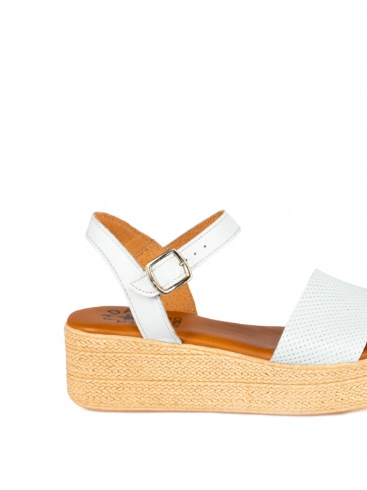 Women’s Perforated Leather Wedge Sandal Women’s Perforated Leather Wedge Sandal