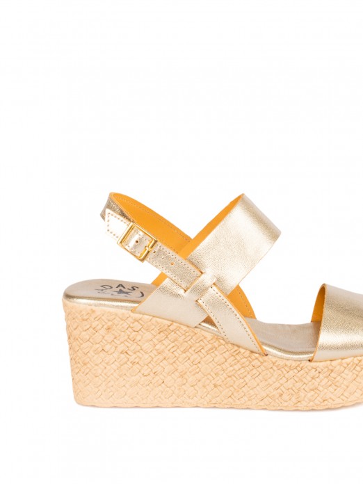 Women’s Laminated Leather Wedge Sandal Women’s Laminated Leather Wedge Sandal