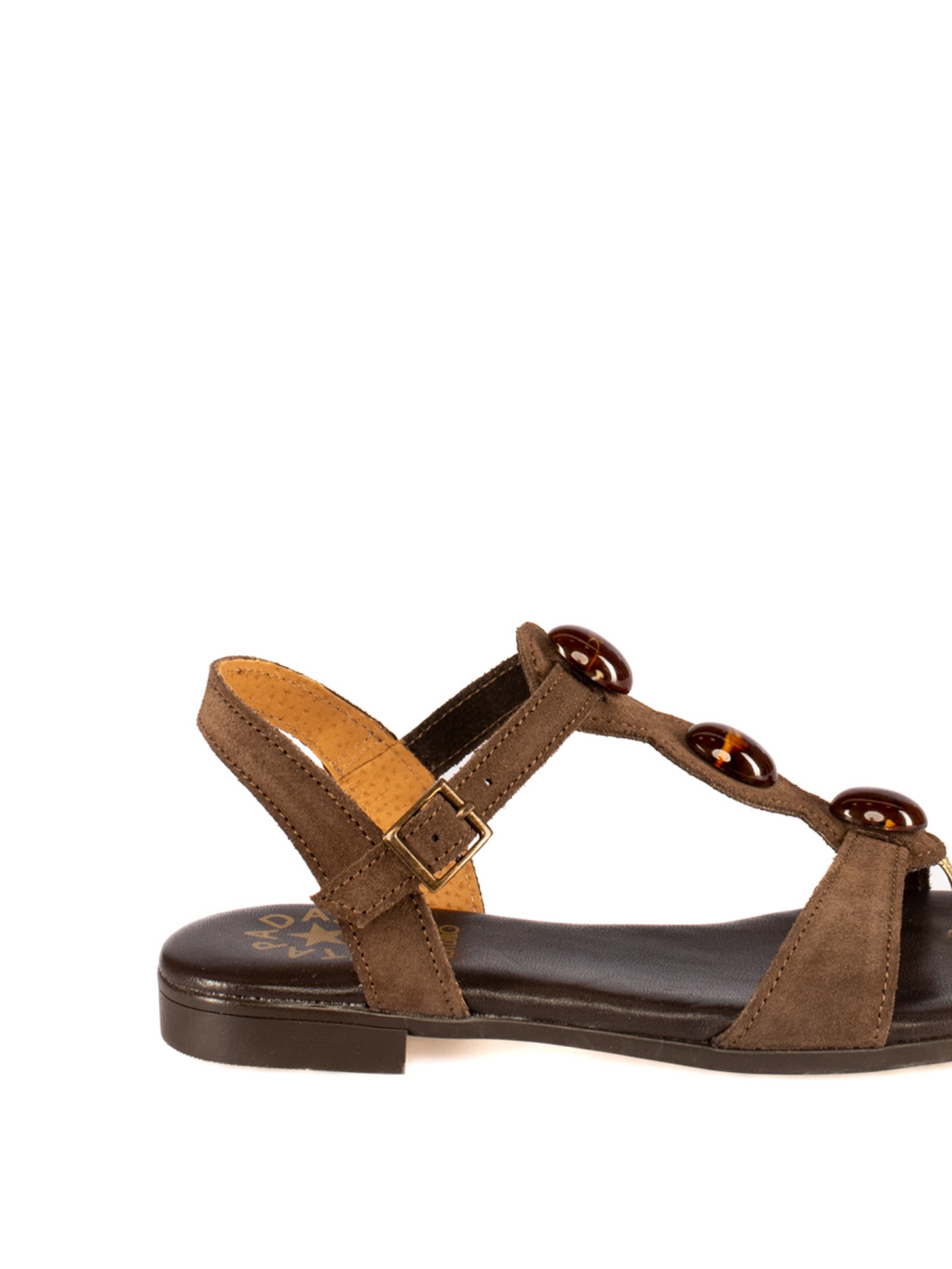 Flat Suede Sandalwith Stones