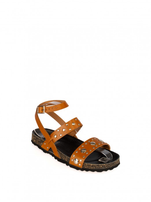 Women’s Bio Leather Sandal with Studded Straps Women’s Bio Leather Sandal with Studded Straps