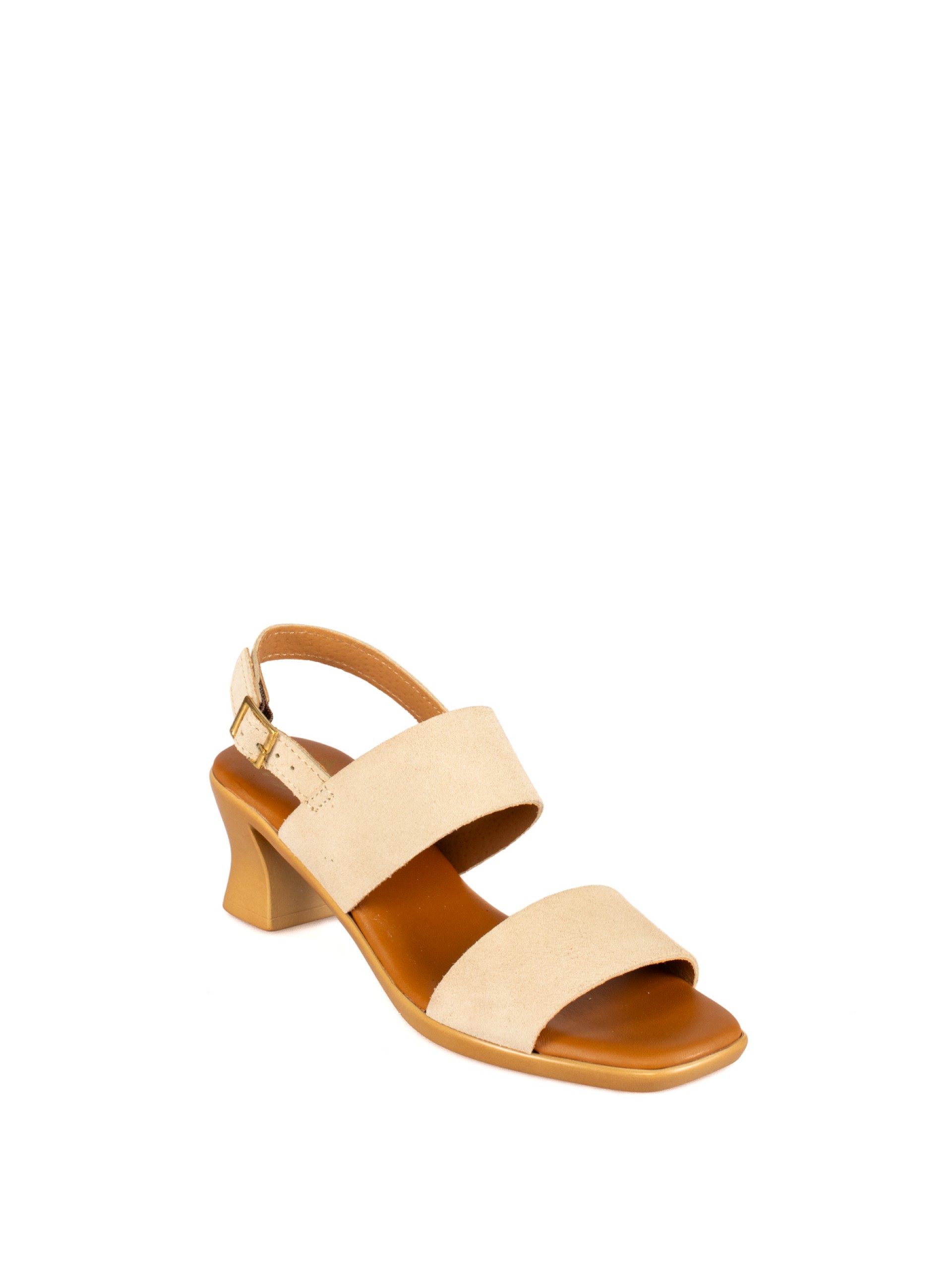 Heeled Sandal
in suede with two straps