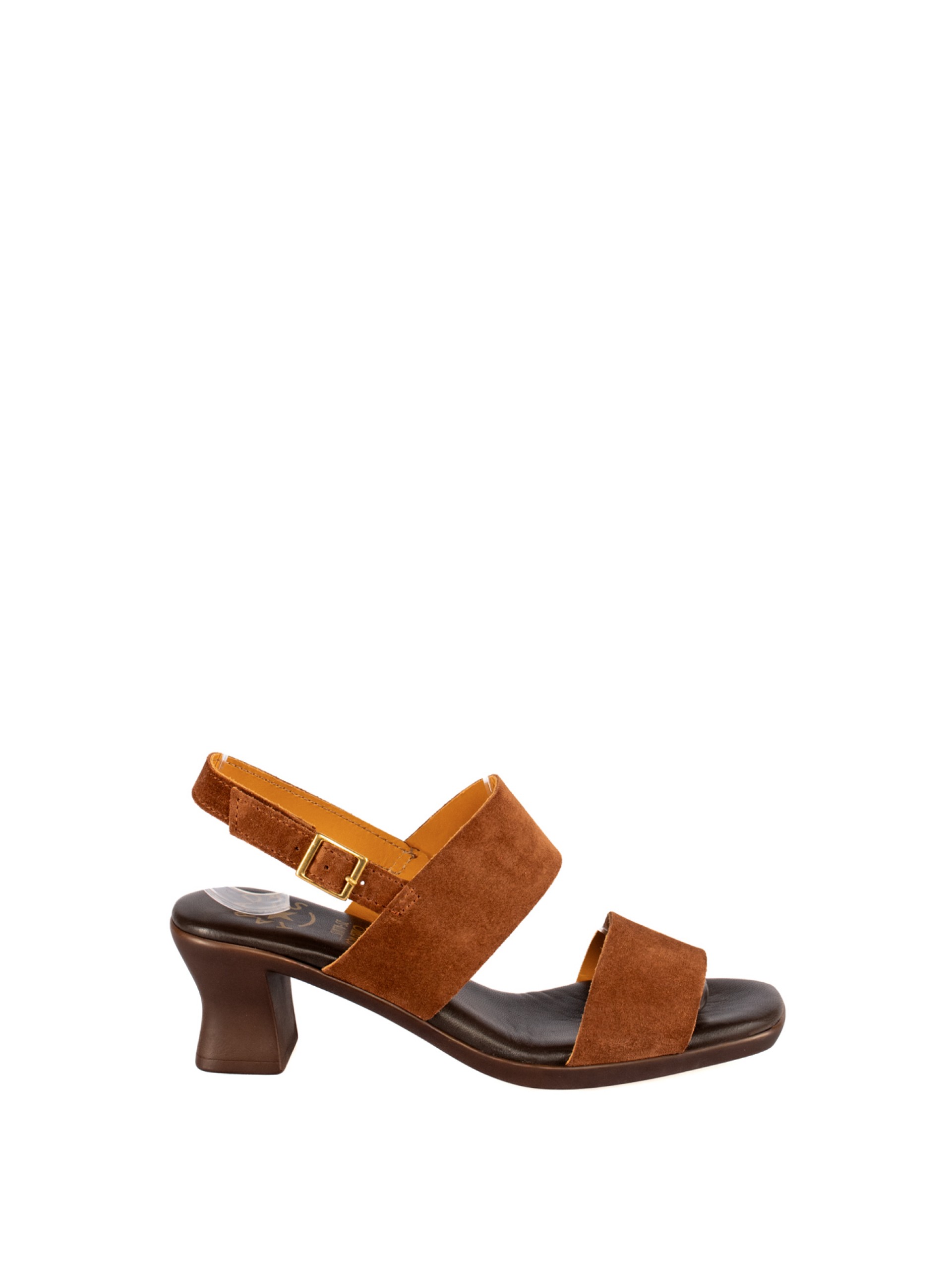 Heeled Sandal
in suede with two straps