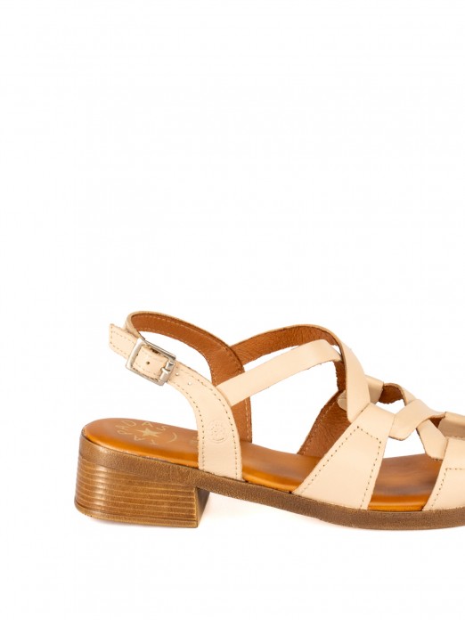 Women’s Leather Sandal with Interwoven Straps Women’s Leather Sandal with Interwoven Straps