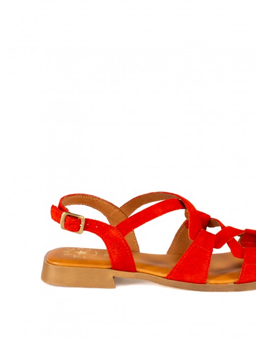 Women’s Suede Sandal with Interwoven Straps Women’s Suede Sandal with Interwoven Straps