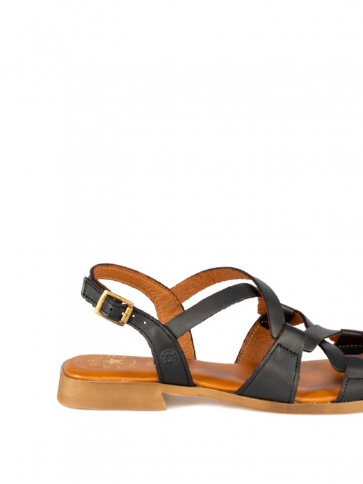 Women’s Leather Sandal with Interwoven Straps Women’s Leather Sandal with Interwoven Straps