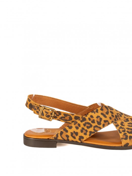Women’s Flat Suede Animal Print Sandal Women’s Flat Suede Animal Print Sandal