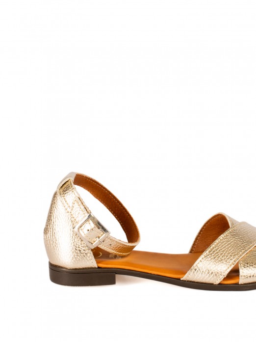 Women’s Flat Laminated Leather Sandal Women’s Flat Laminated Leather Sandal