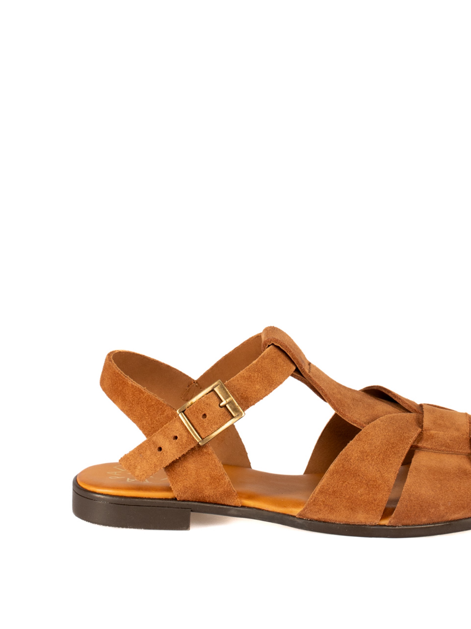 Women’s Flat Suede Sandal with Crossed Straps