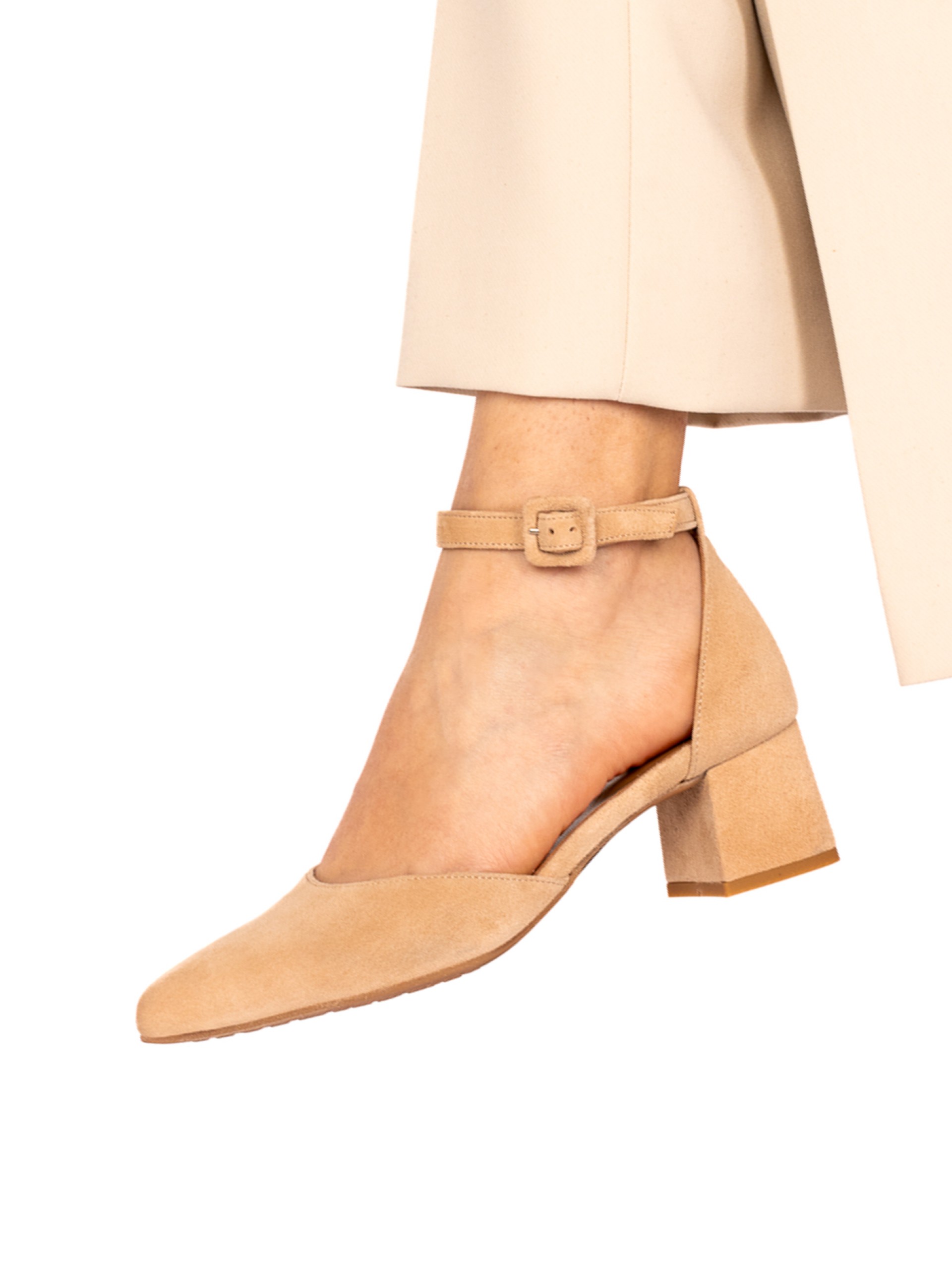 Suede Medium Heel Shoe