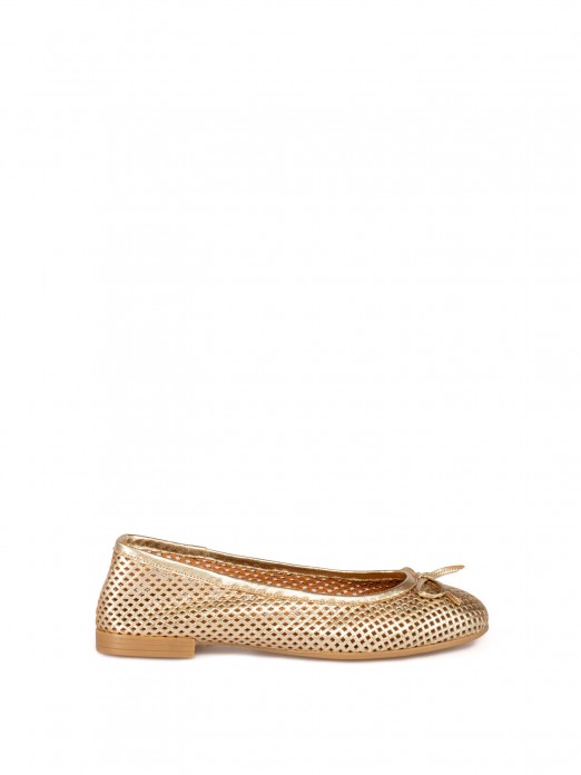 Perforated Leather Ballet Flat Perforated Leather Ballet Flat
