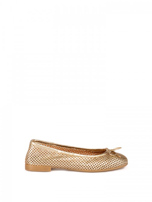 Perforated Leather Ballet Flat Perforated Leather Ballet Flat