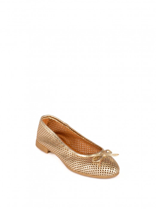Perforated Leather Ballet Flat Perforated Leather Ballet Flat