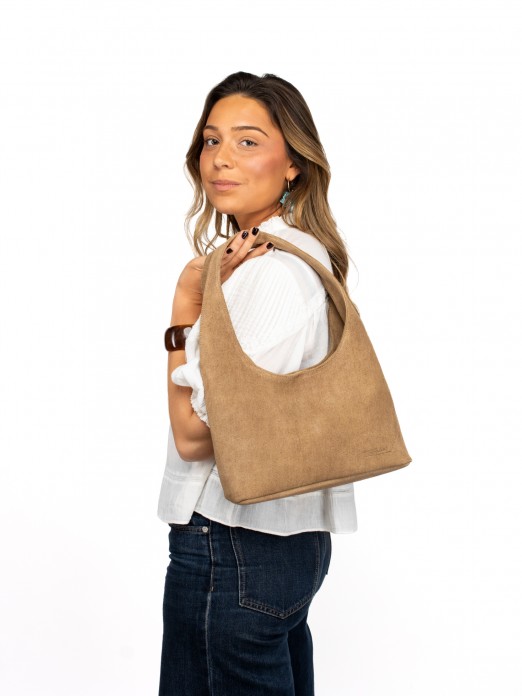 Denim Suede Shoulder Bag