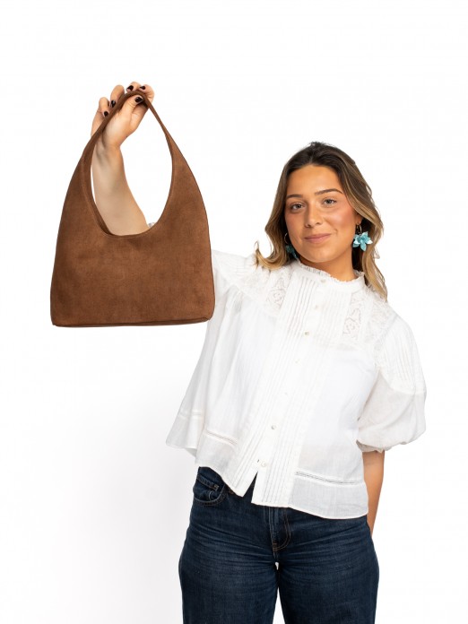 Mala de Ombro em Camur�a Jeans