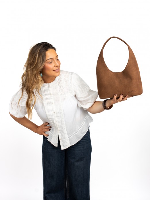Mala de Ombro em Camur�a Jeans