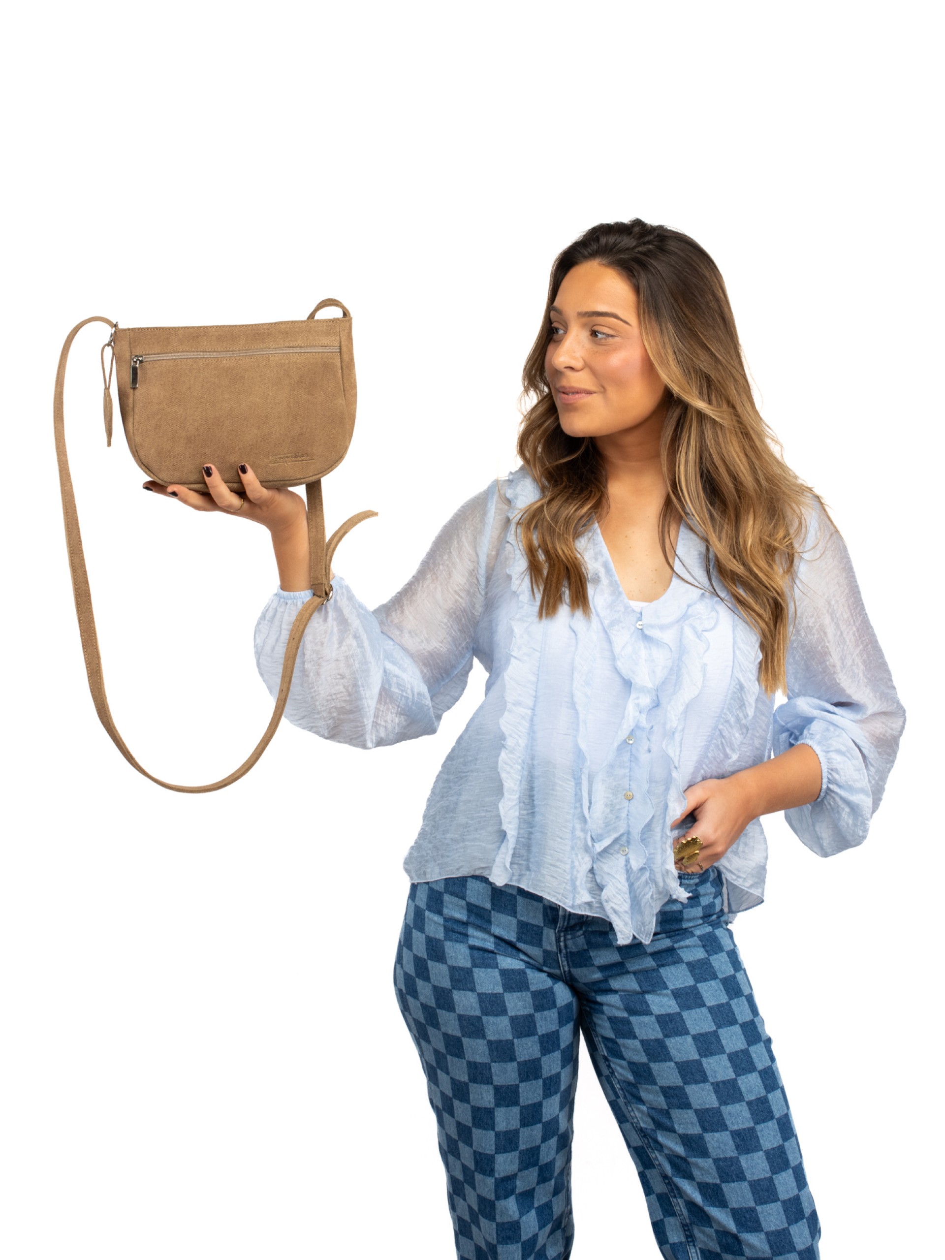 Mala a Tiracolo em Camurça Jeans