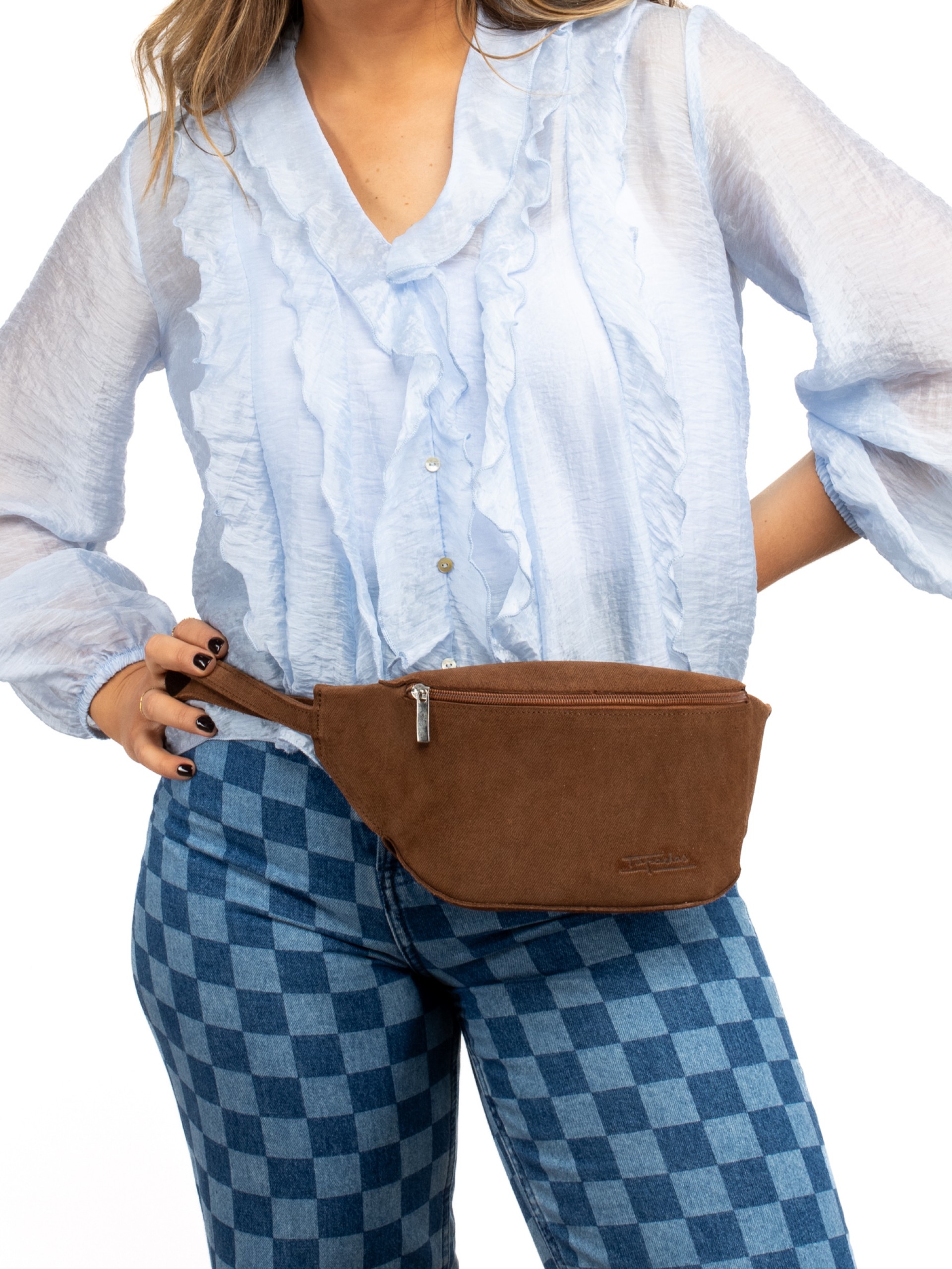 Denim Suede Waist Bag