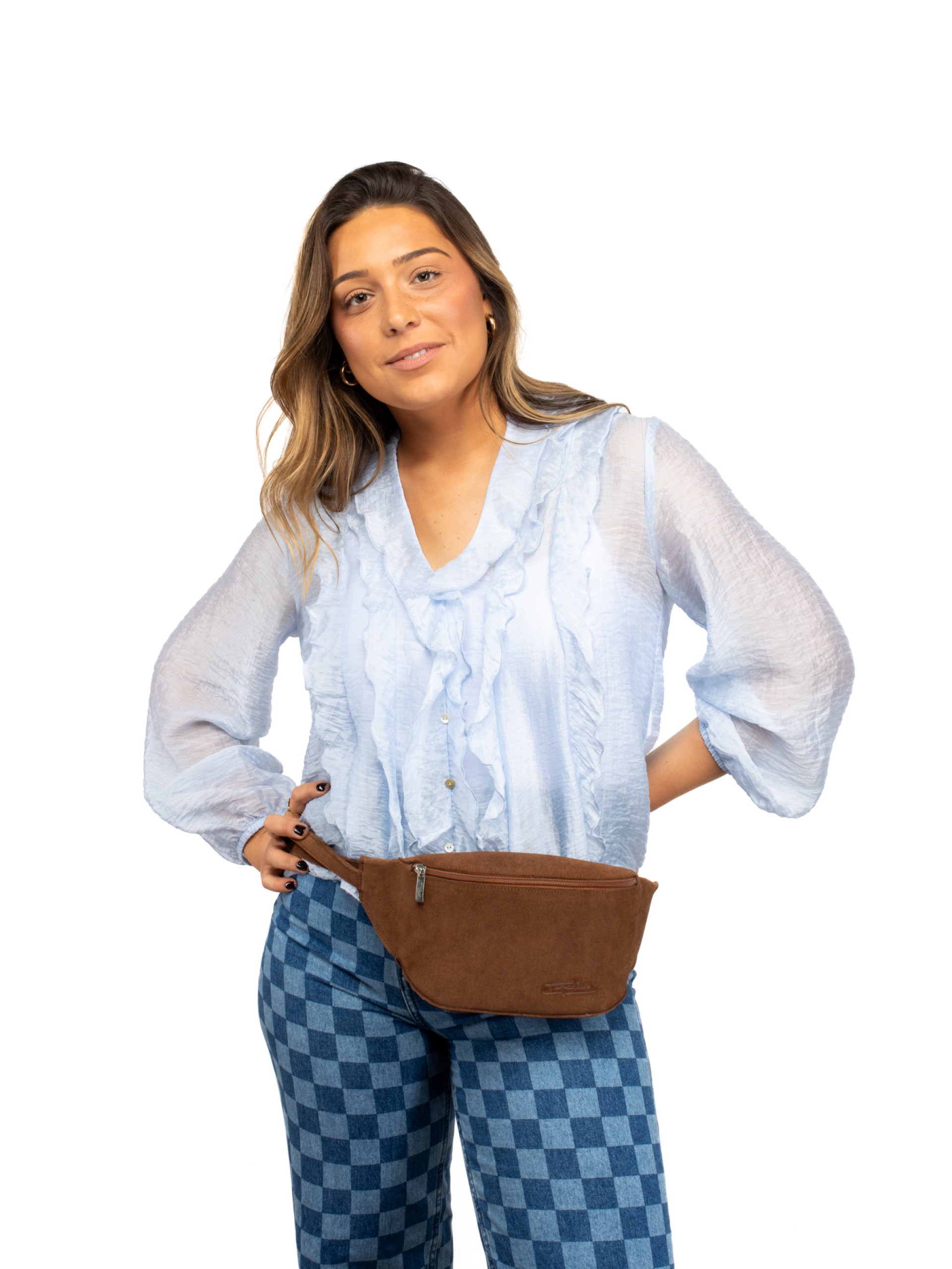 Denim Suede Waist Bag