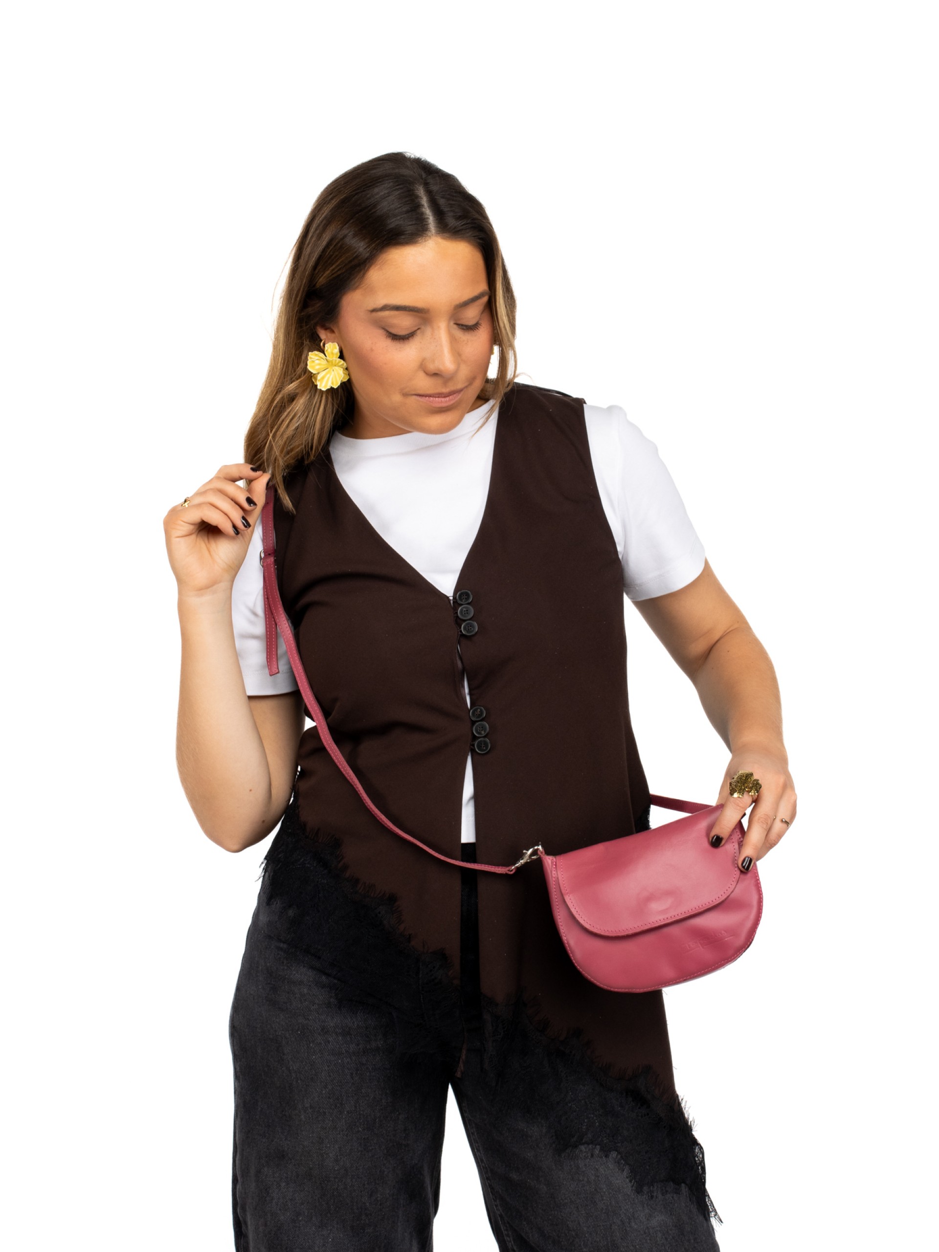 Perforated Leather Crossbody Bag