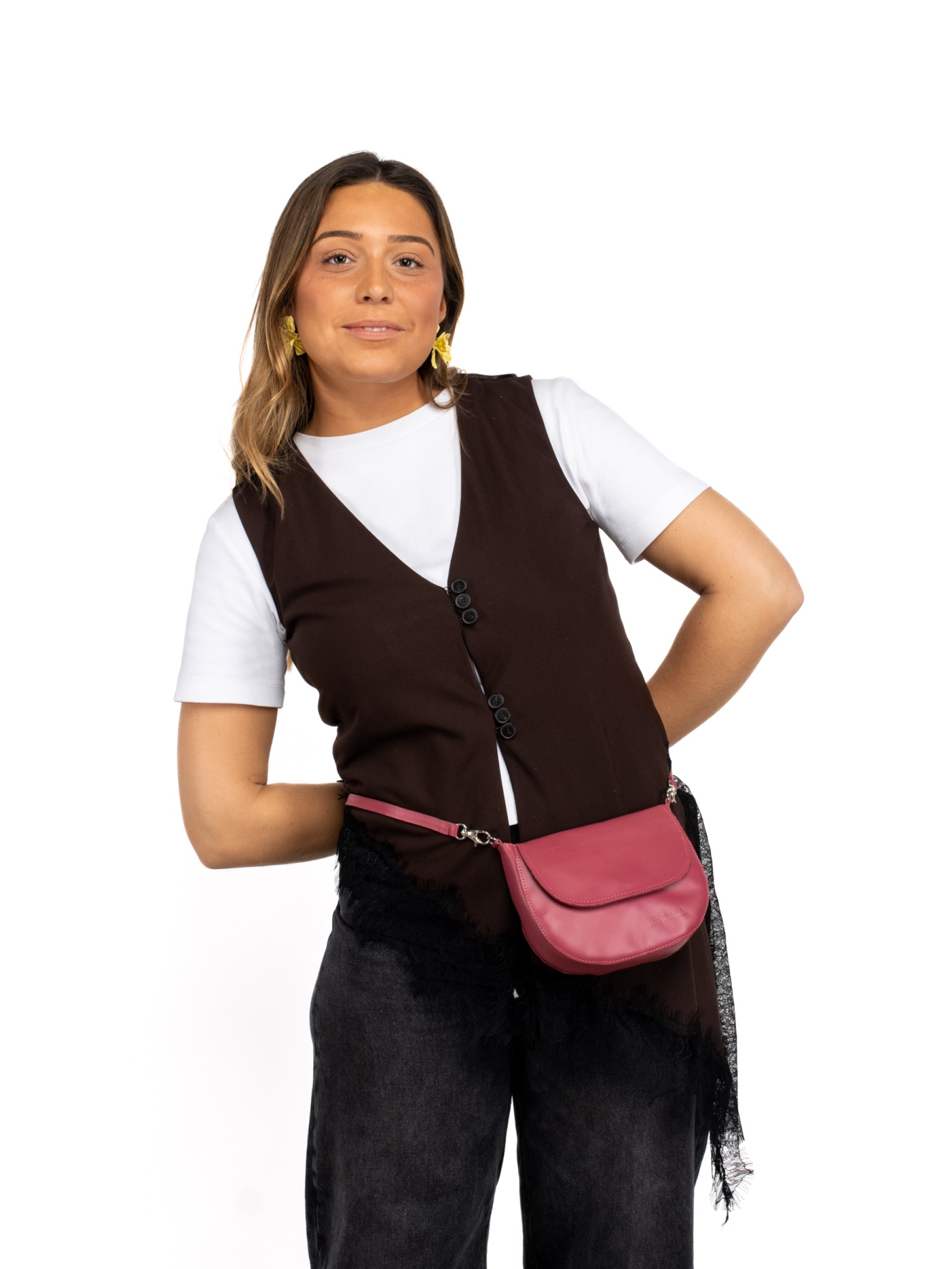 Perforated Leather Crossbody Bag