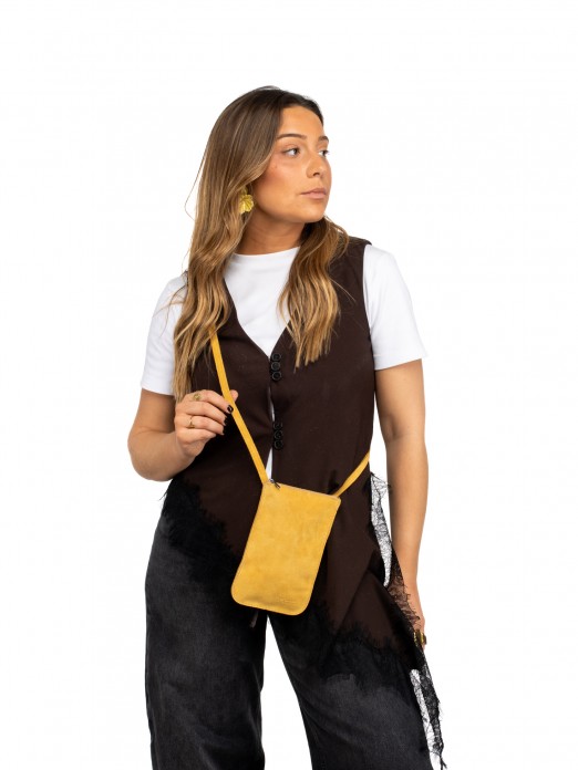 Bolsa Telemóvel em Camurça Bolsa Telemóvel em Camurça