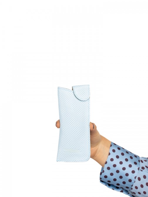 Eyeglass case in perforated leather