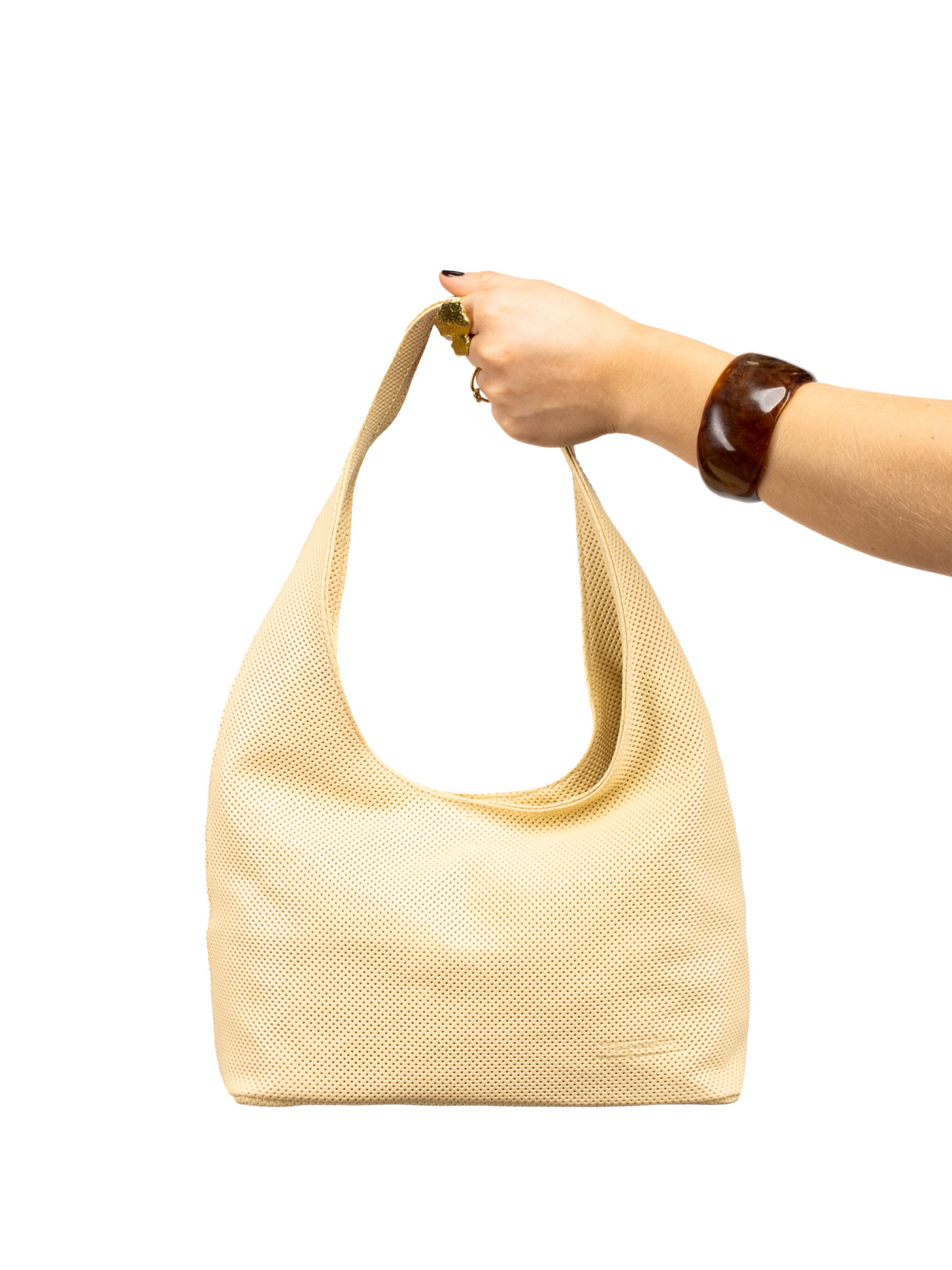 Perforated Leather Shoulder Bag